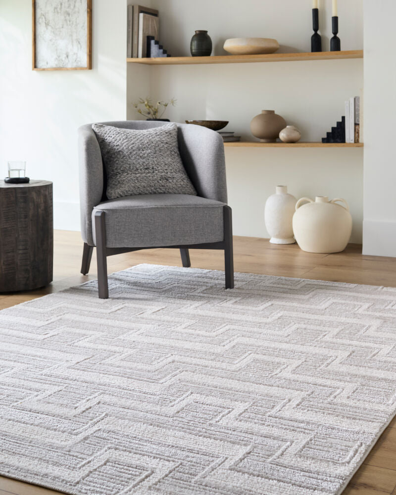 Wolly Cream/White Machine Woven Rug WOY-2301 - roomscene