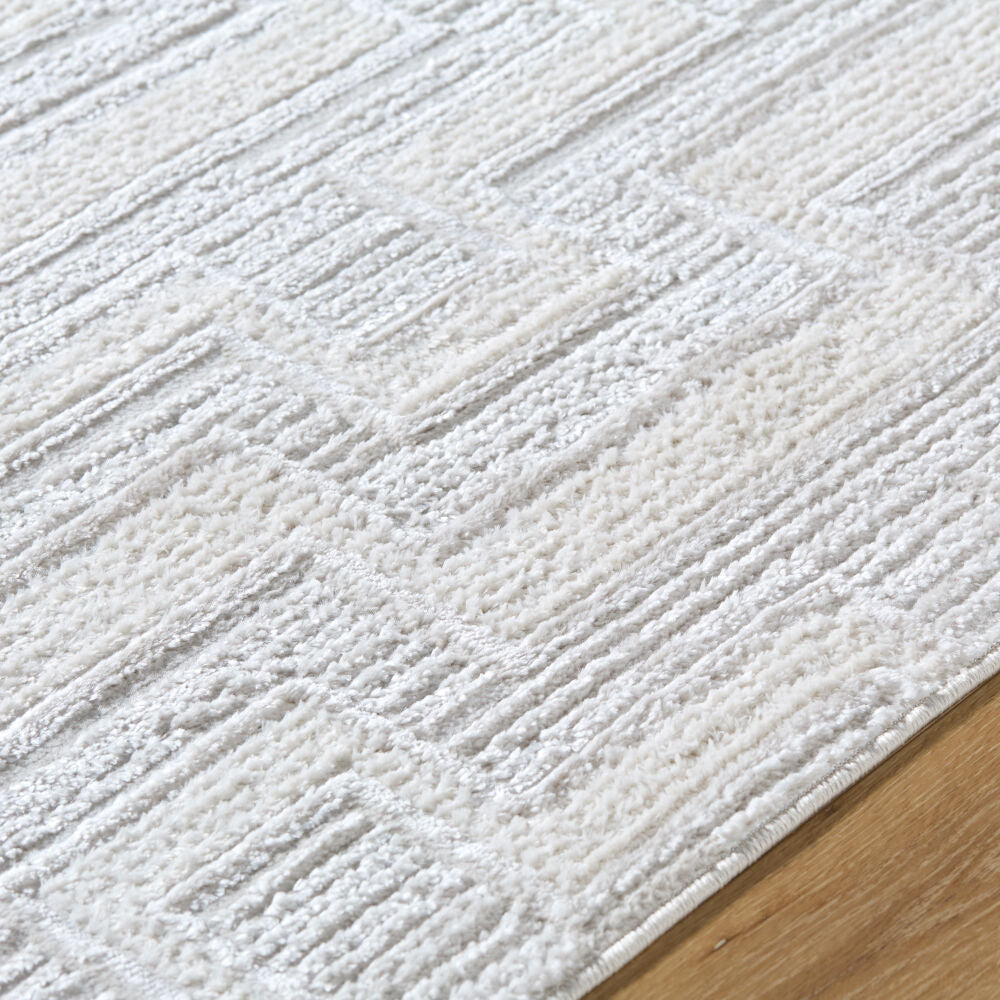 Wolly Cream/White Machine Woven Rug WOY-2301 - texture