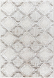 Wolly Cream/White Machine Woven Rug WOY-2302 - 5'3" x 7'