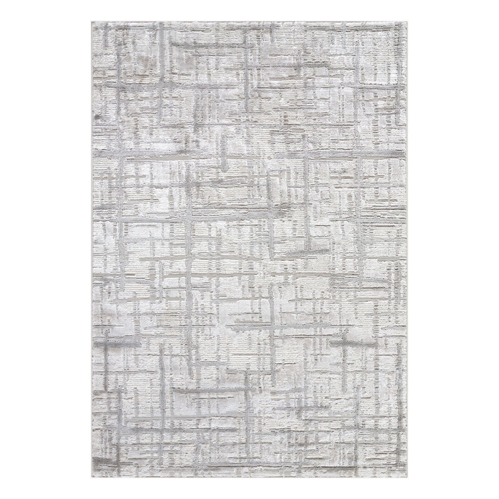 Wolly Cream/White Machine Woven Rug WOY-2303 - 5'3" x 7'