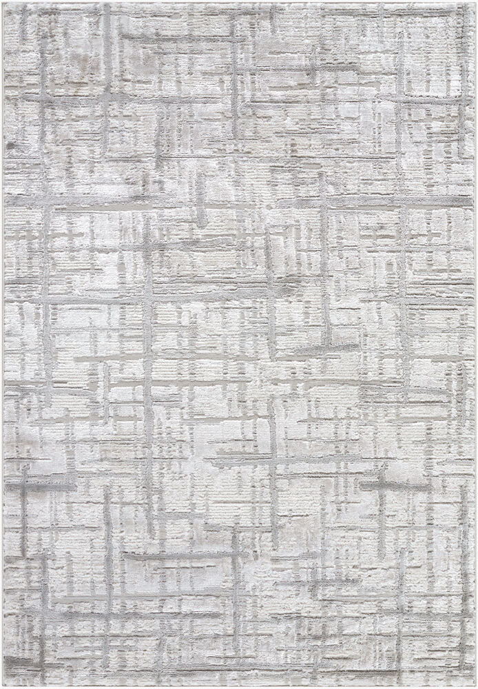Wolly Cream/White Machine Woven Rug WOY-2303 - 5'3" x 7'