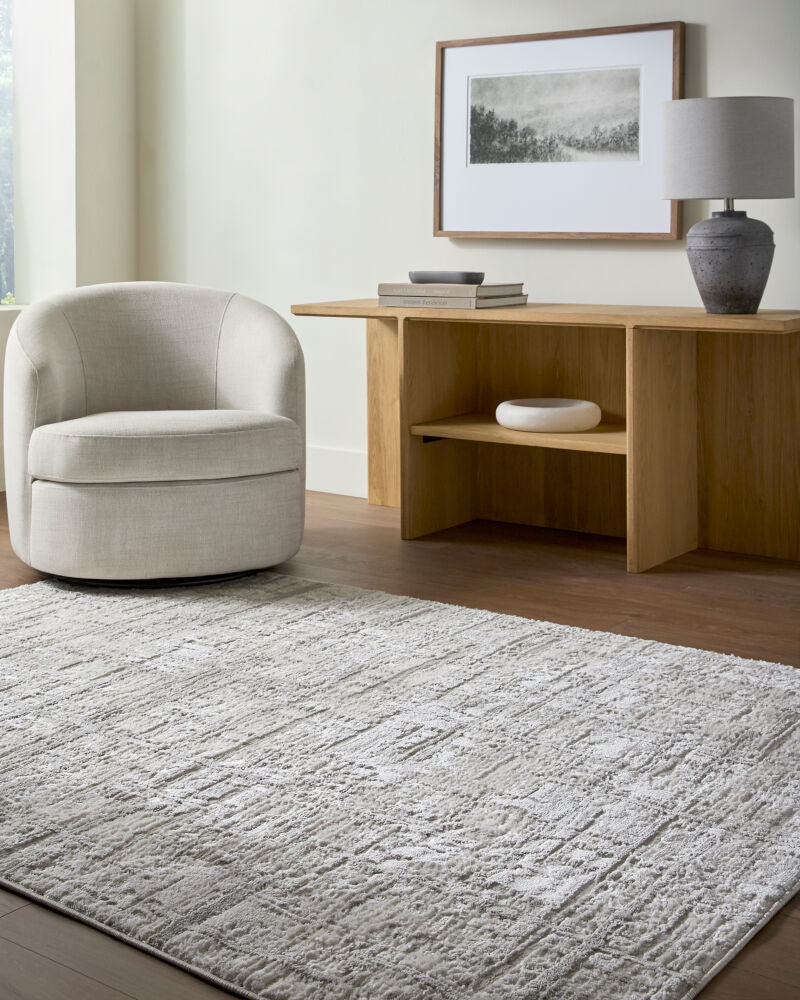 Wolly Cream/White Machine Woven Rug WOY-2303 - roomscene