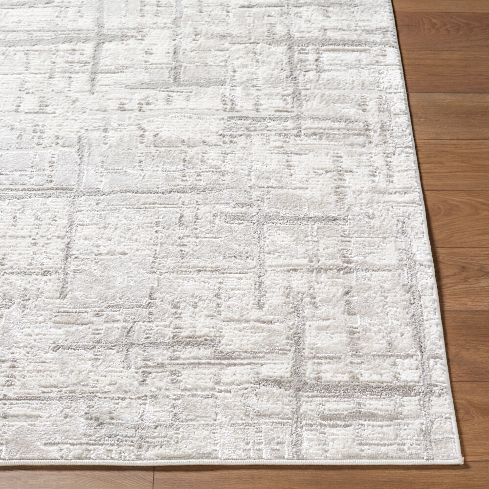Wolly Cream/White Machine Woven Rug WOY-2303 - front