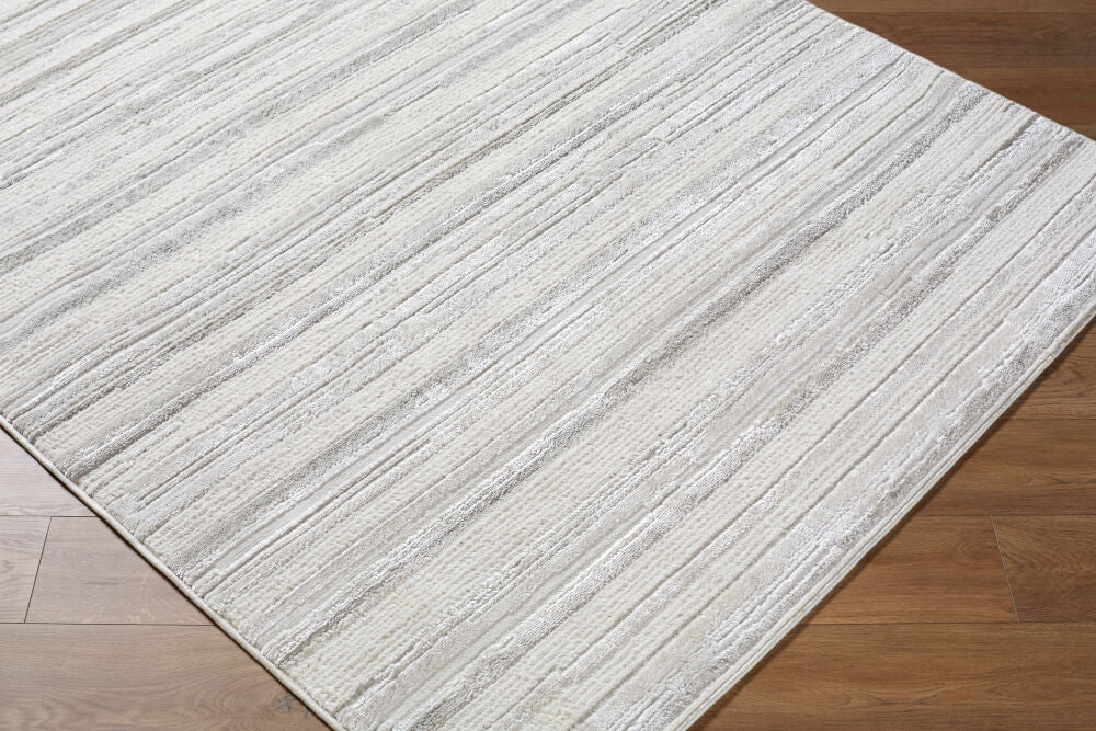 Wolly Cream/White Machine Woven Rug WOY-2304 - corner