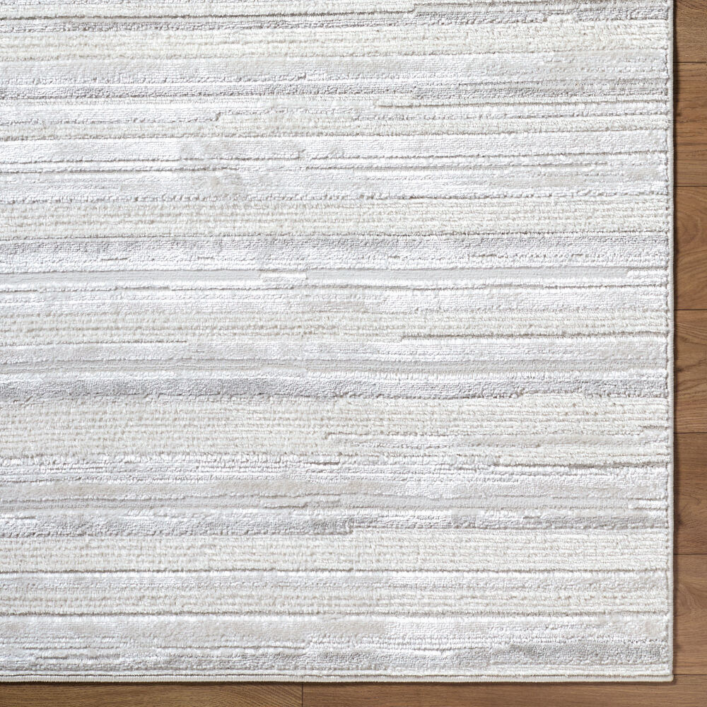 Wolly Cream/White Machine Woven Rug WOY-2304 - overhead