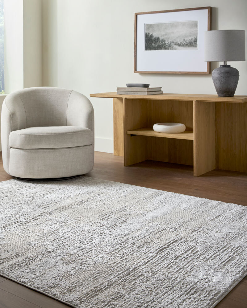 Wolly Cream/White Machine Woven Rug WOY-2305 - roomscene