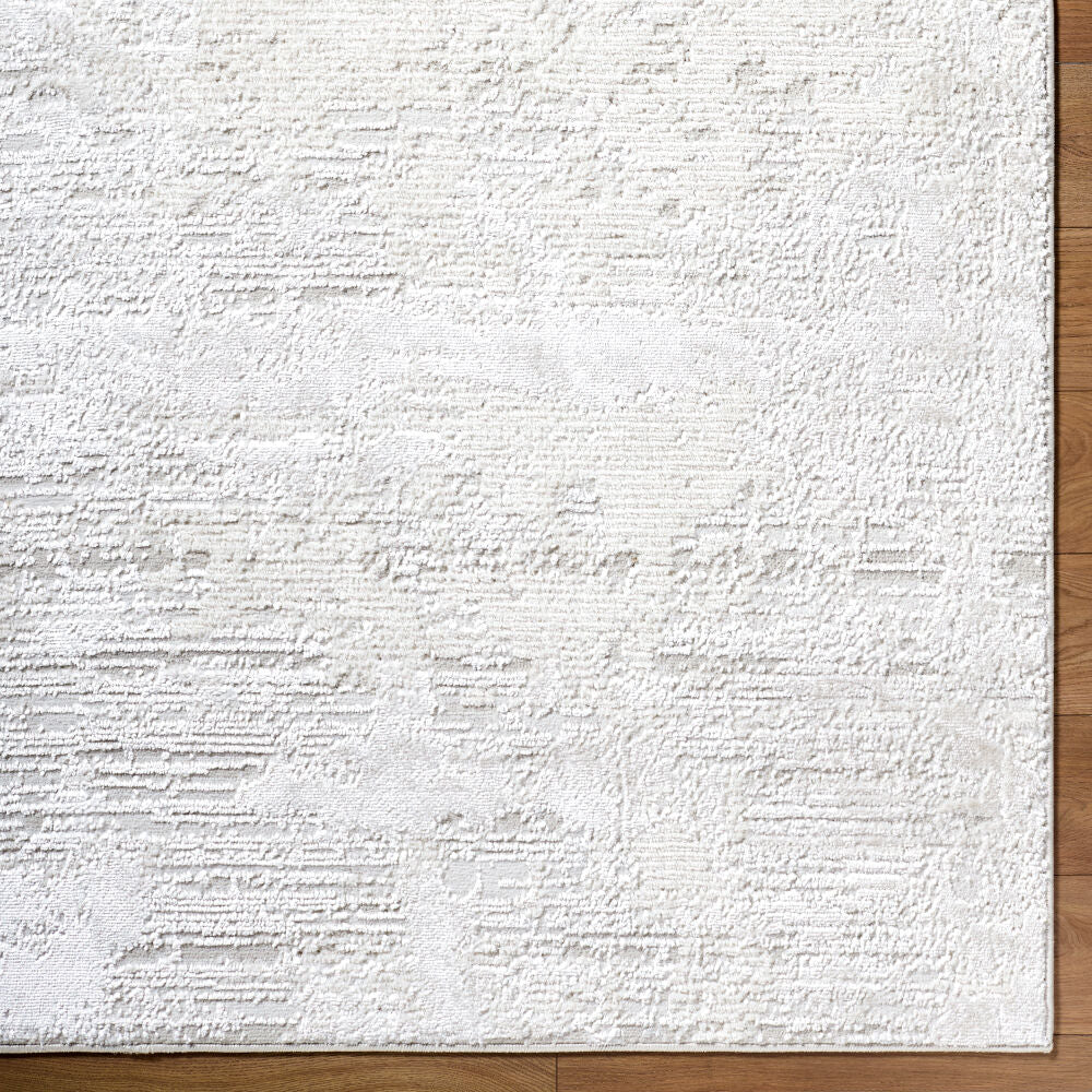 Wolly Cream/White Machine Woven Rug WOY-2305 - overhead
