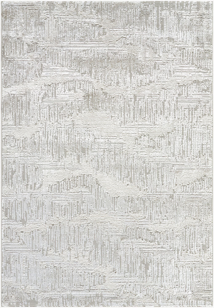 Wolly Cream/White Machine Woven Rug WOY-2306 - 5'3" x 7'