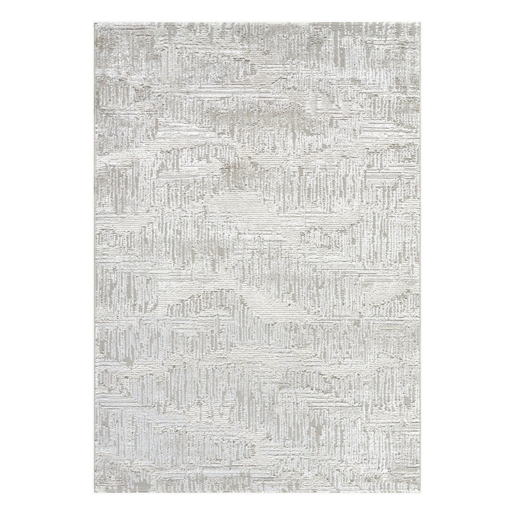 Wolly Cream/White Machine Woven Rug WOY-2306 - 5'3" x 7'