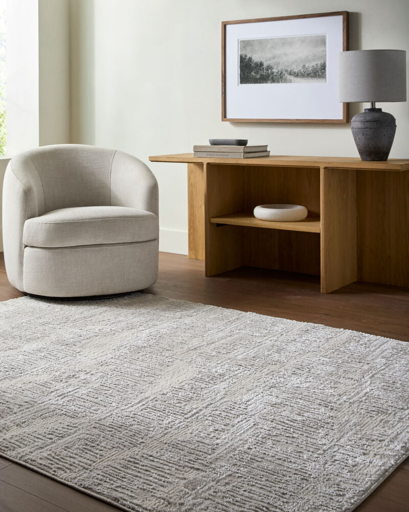 Wolly Cream/White Machine Woven Rug WOY-2306 - roomscene
