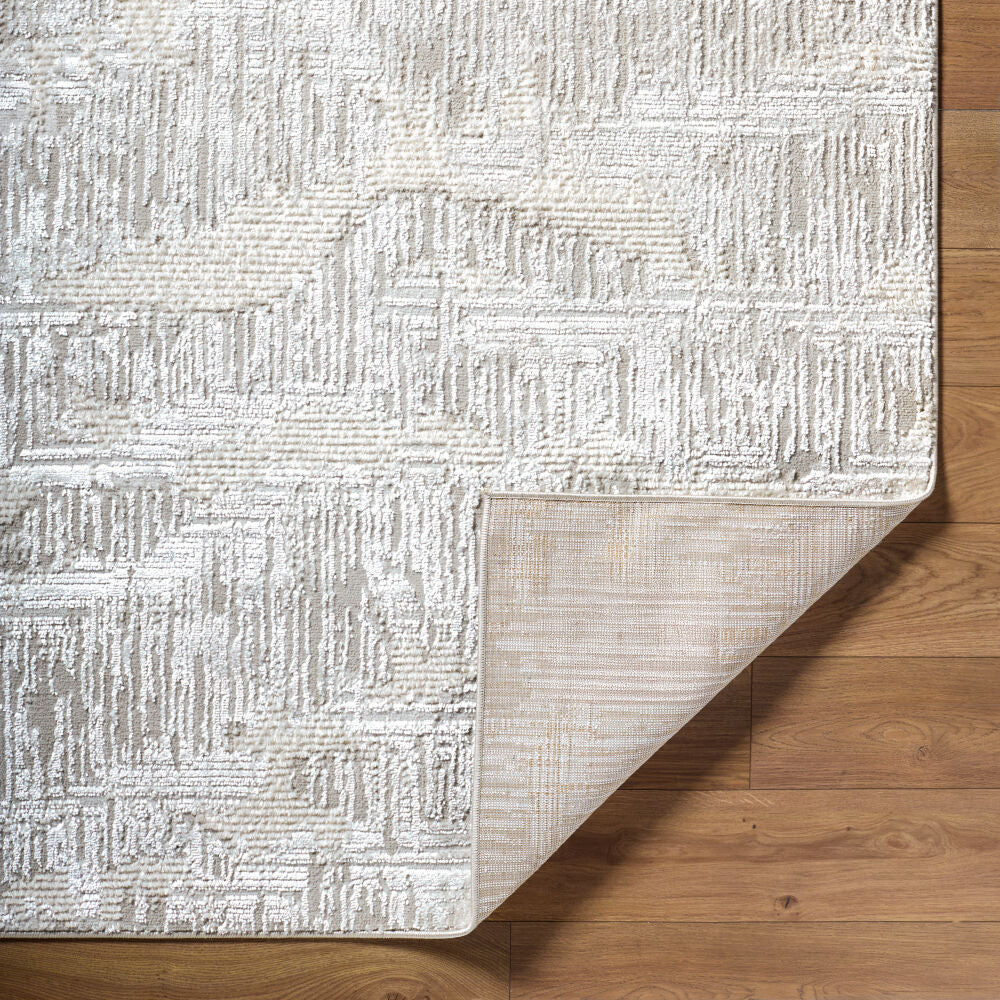 Wolly Cream/White Machine Woven Rug WOY-2306 - fold