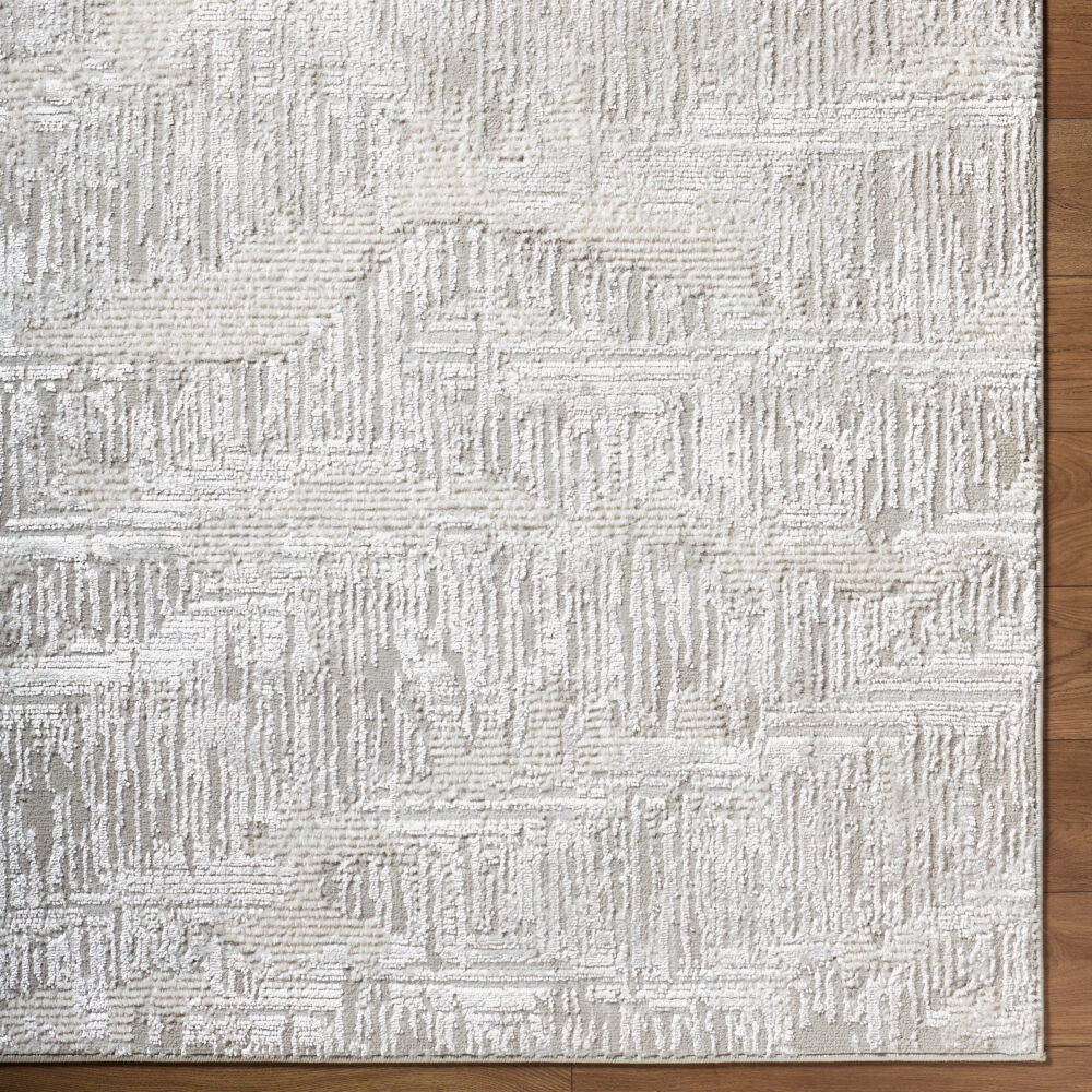 Wolly Cream/White Machine Woven Rug WOY-2306 - overhead