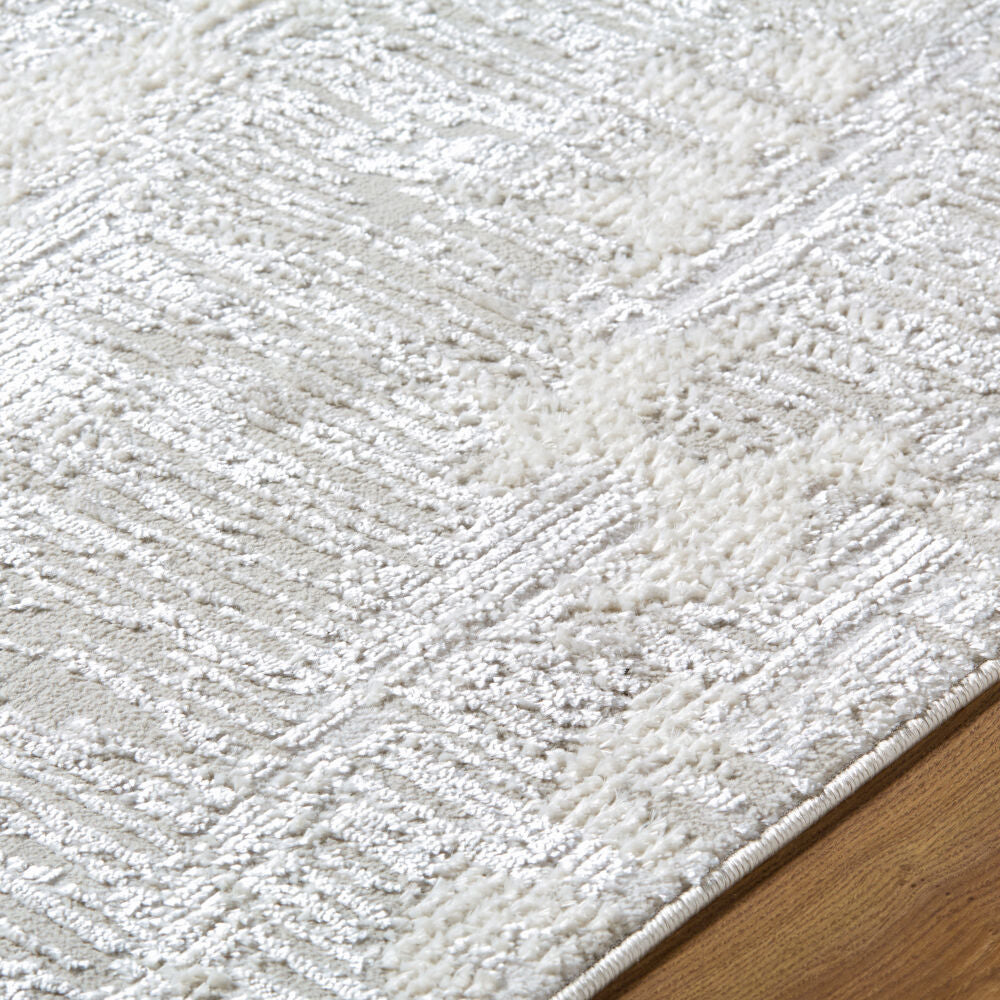 Wolly Cream/White Machine Woven Rug WOY-2306 - texture