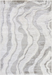 Wolly Cream/White Machine Woven Rug WOY-2307 - 5'3" x 7'