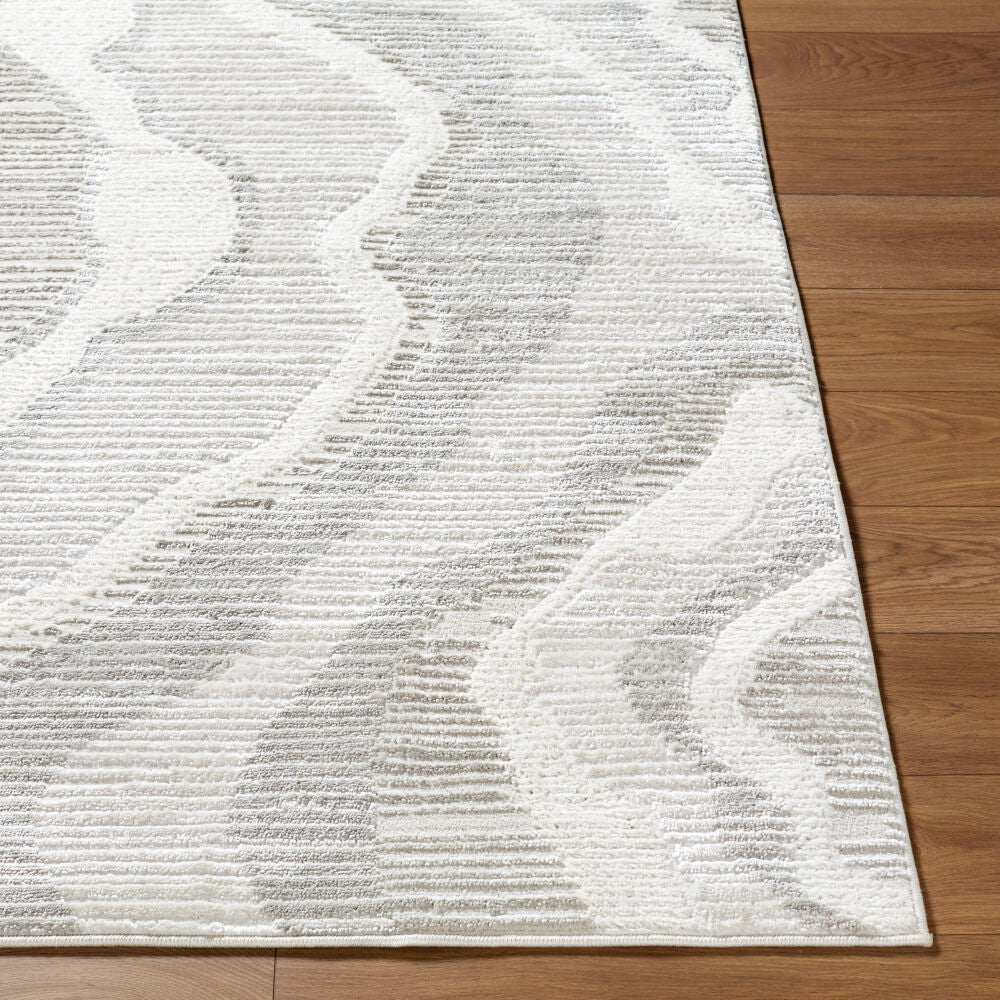 Wolly Cream/White Machine Woven Rug WOY-2307 - front