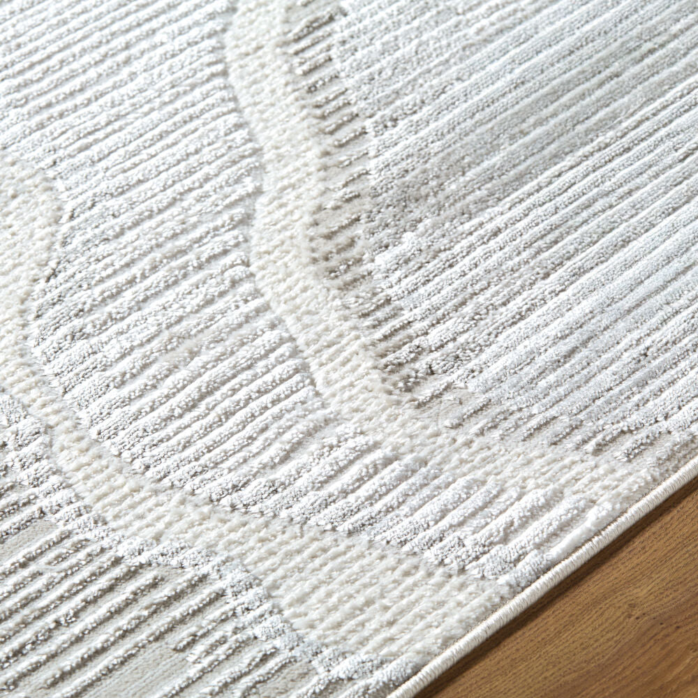 Wolly Cream/White Machine Woven Rug WOY-2307 - texture