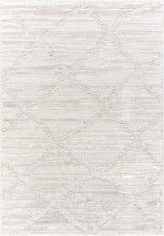Wolly Cream/White Machine Woven Rug WOY-2308 - 5'3" x 7'