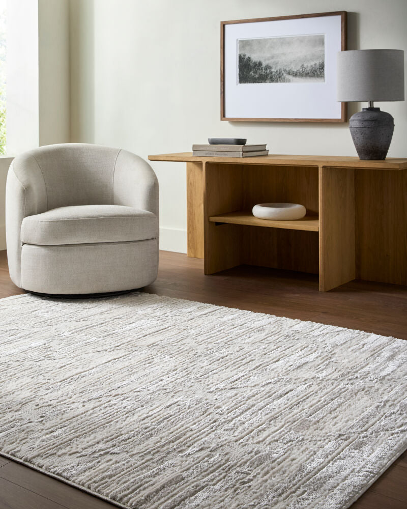 Wolly Cream/White Machine Woven Rug WOY-2308 - roomscene