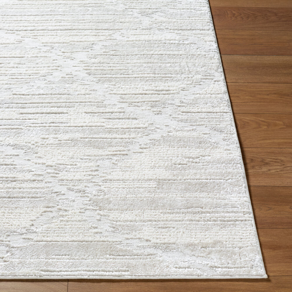Wolly Cream/White Machine Woven Rug WOY-2308 - front