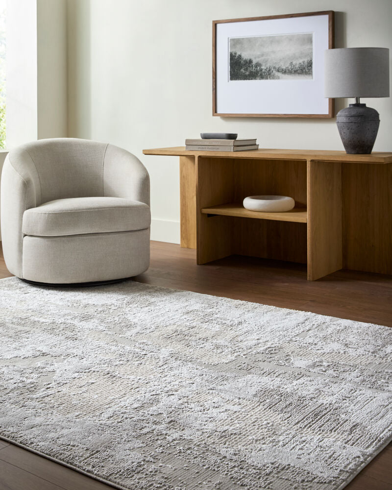 Wolly Cream/White Machine Woven Rug WOY-2309 - roomscene