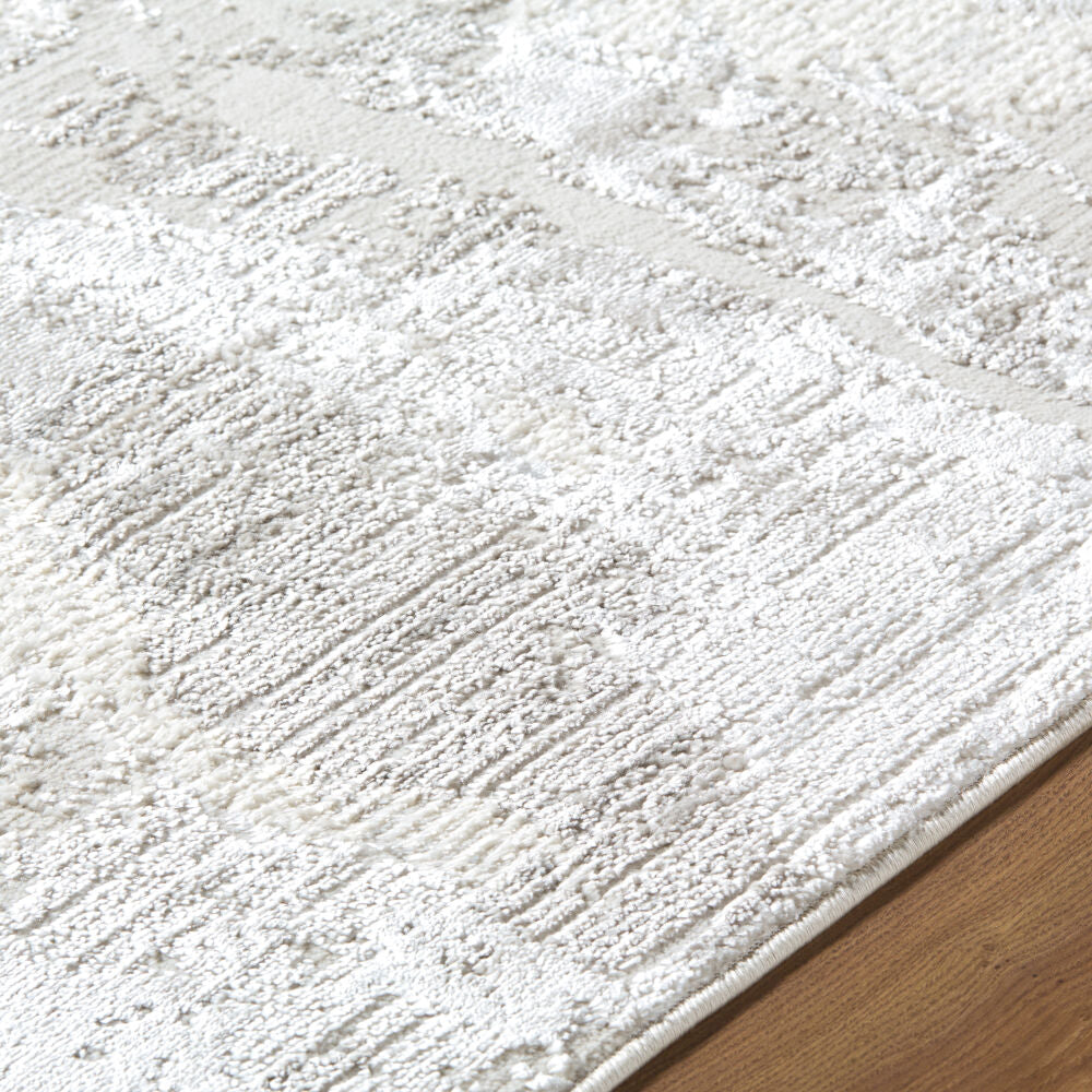 Wolly Cream/White Machine Woven Rug WOY-2309 - texture