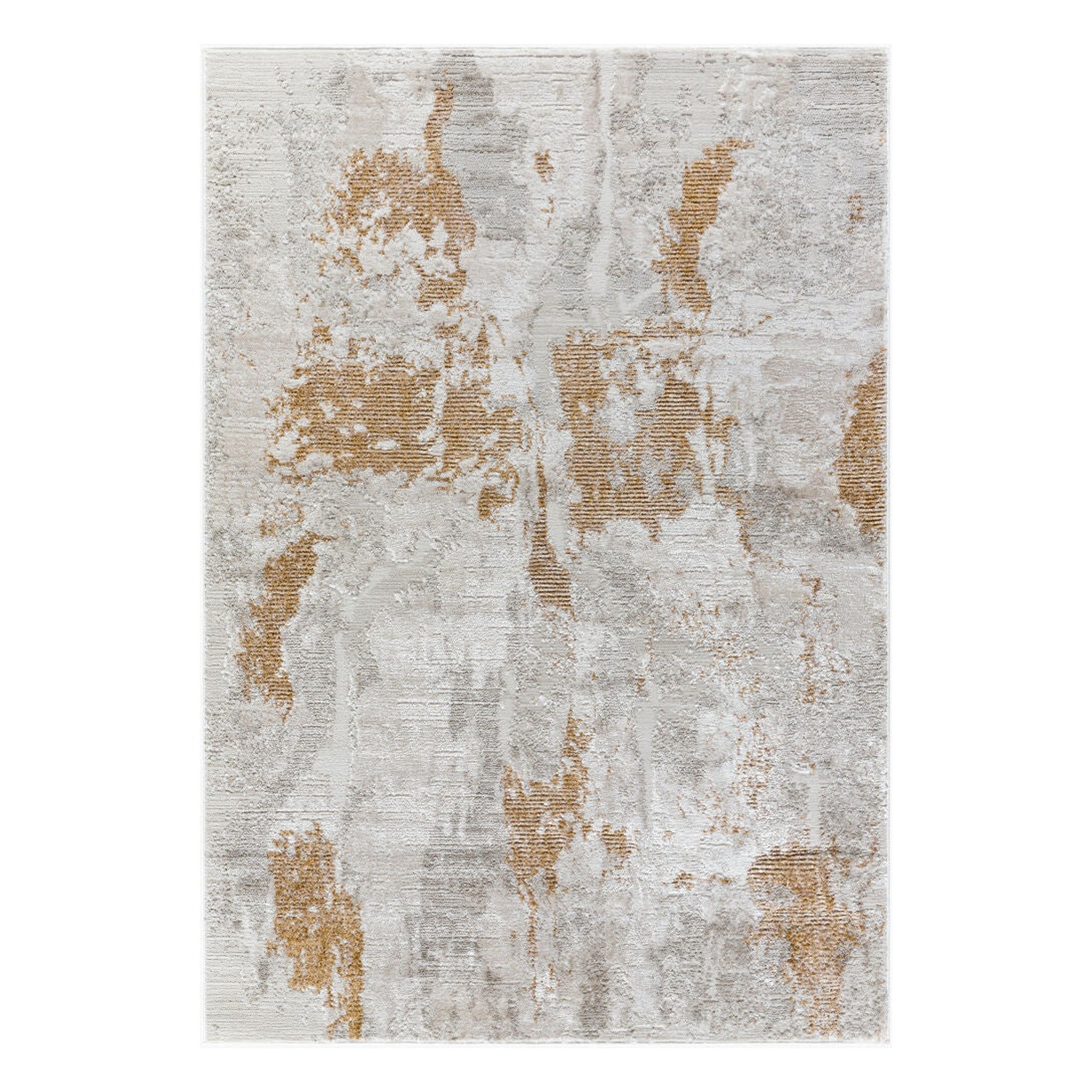 Wolly Ivory/White Machine Woven Rug - 5'3" x 7'