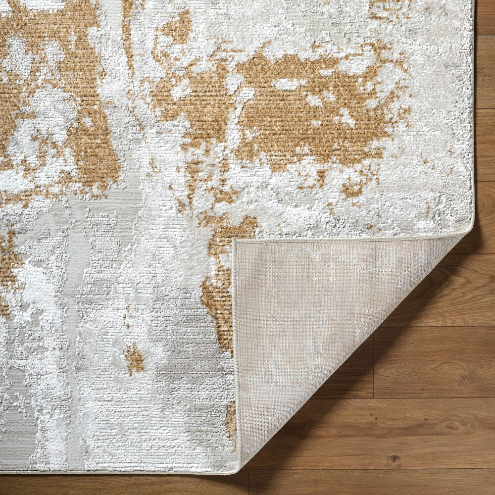 Wolly Ivory/White Machine Woven Rug - fold