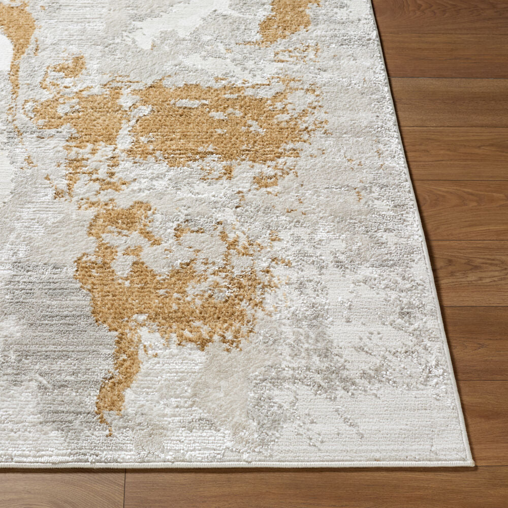 Wolly Ivory/White Machine Woven Rug - front