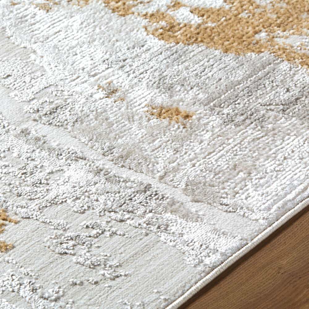 Wolly Ivory/White Machine Woven Rug - texture