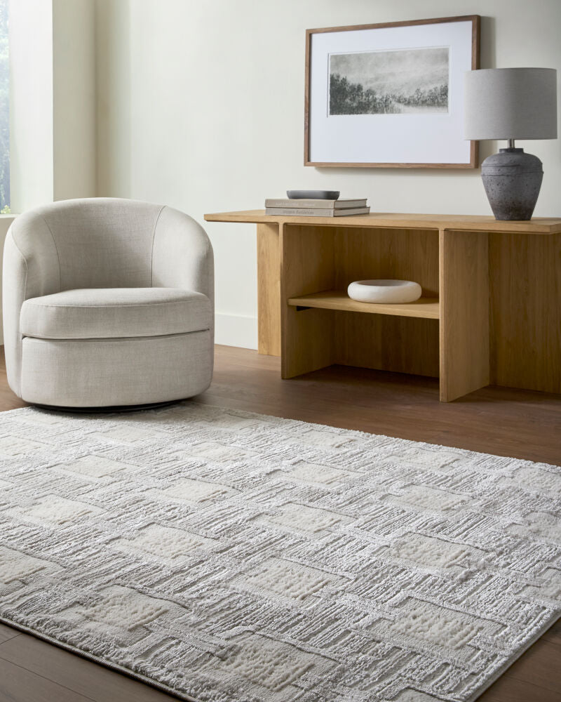 Wolly Cream/White Machine Woven Rug WOY-2311 - roomscene