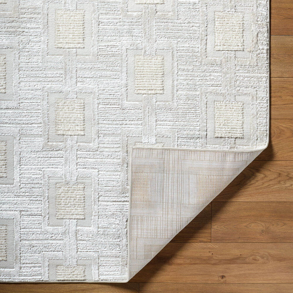 Wolly Cream/White Machine Woven Rug WOY-2311 - fold