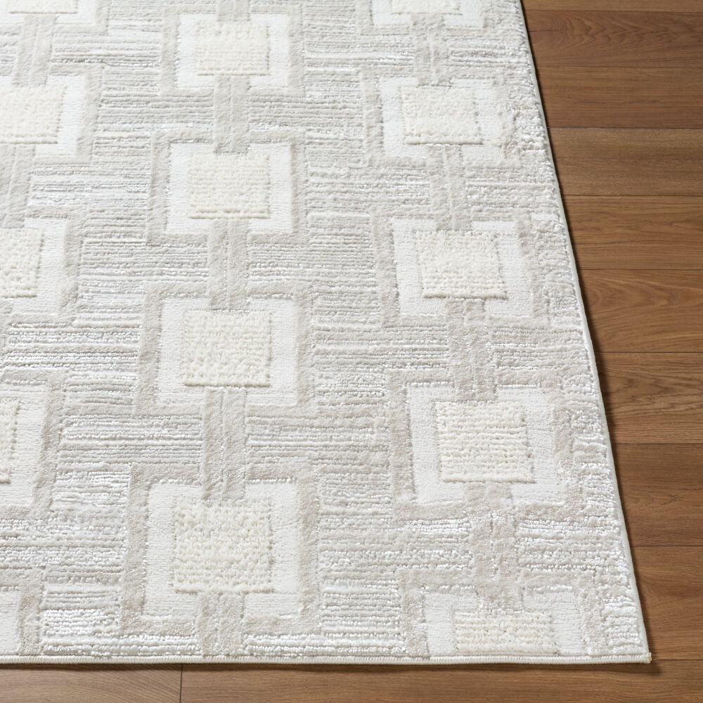 Wolly Cream/White Machine Woven Rug WOY-2311 - front