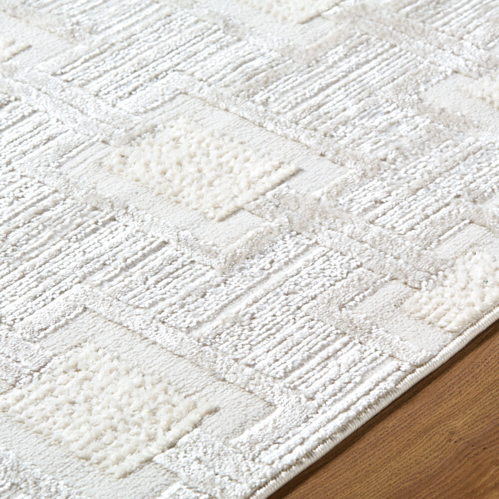 Wolly Cream/White Machine Woven Rug WOY-2311 - texture