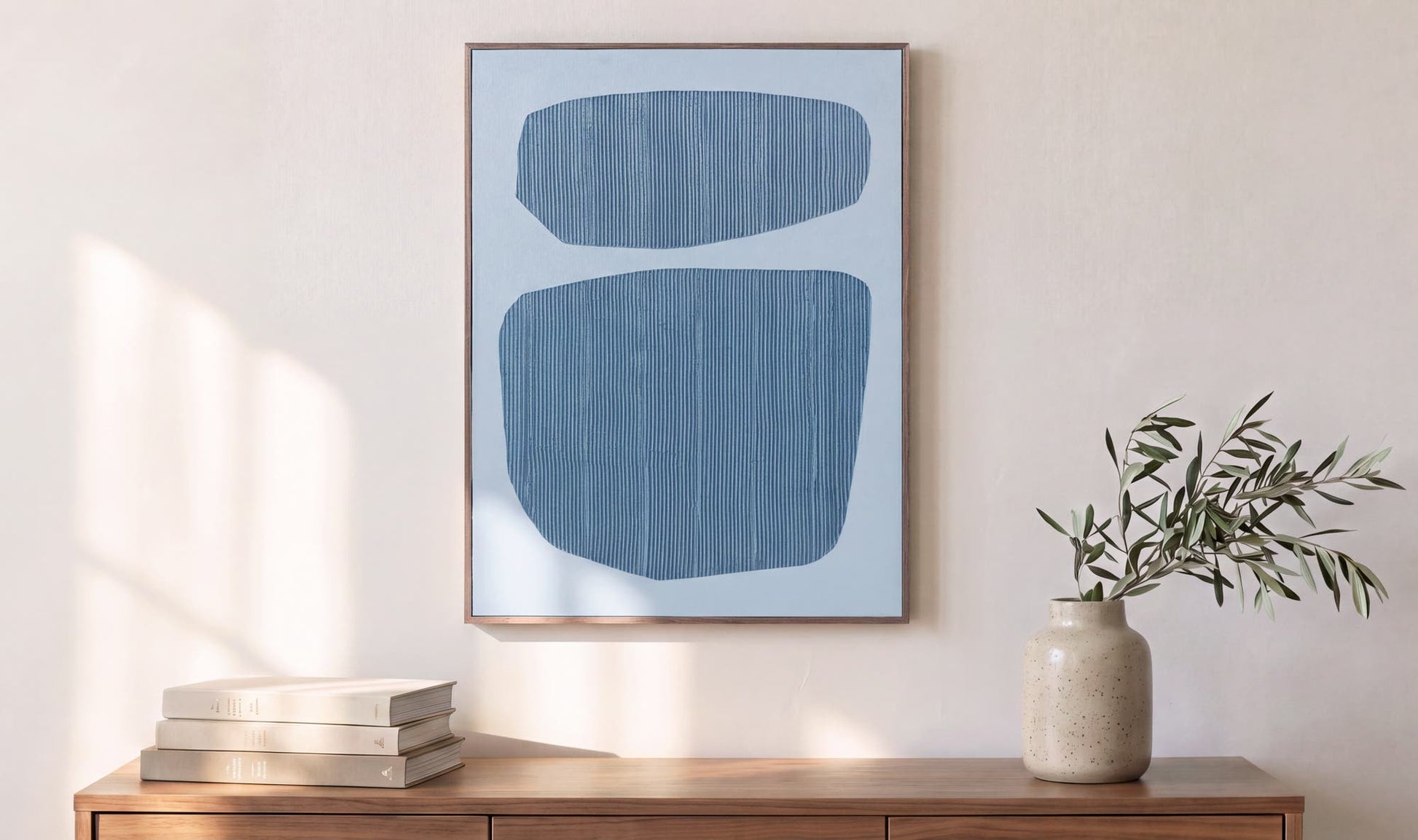 Uma Framed Painting Blue Palette by Moe's Home Collection - view 3
