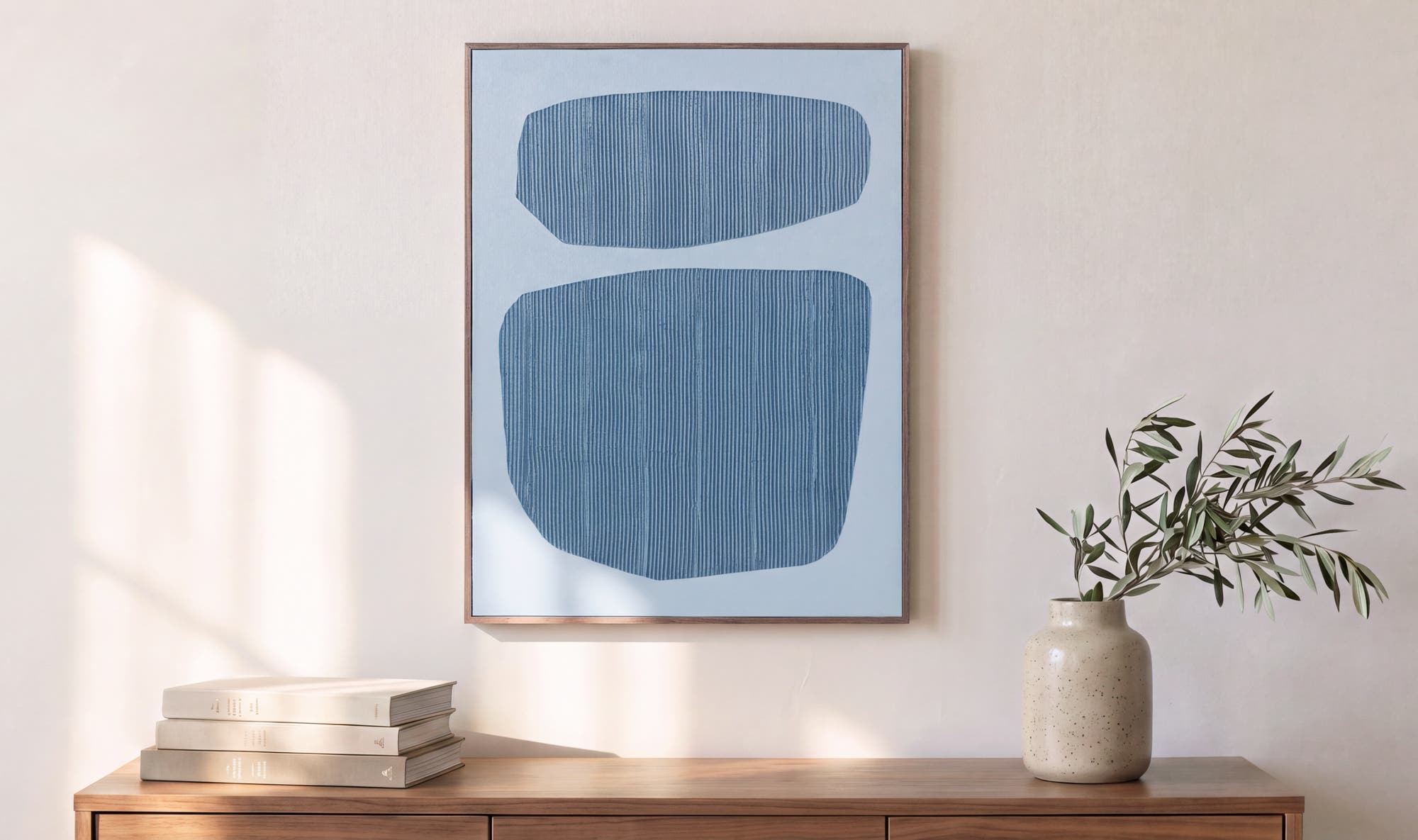 Uma Framed Painting Blue Palette by Moe's Home Collection - view 3