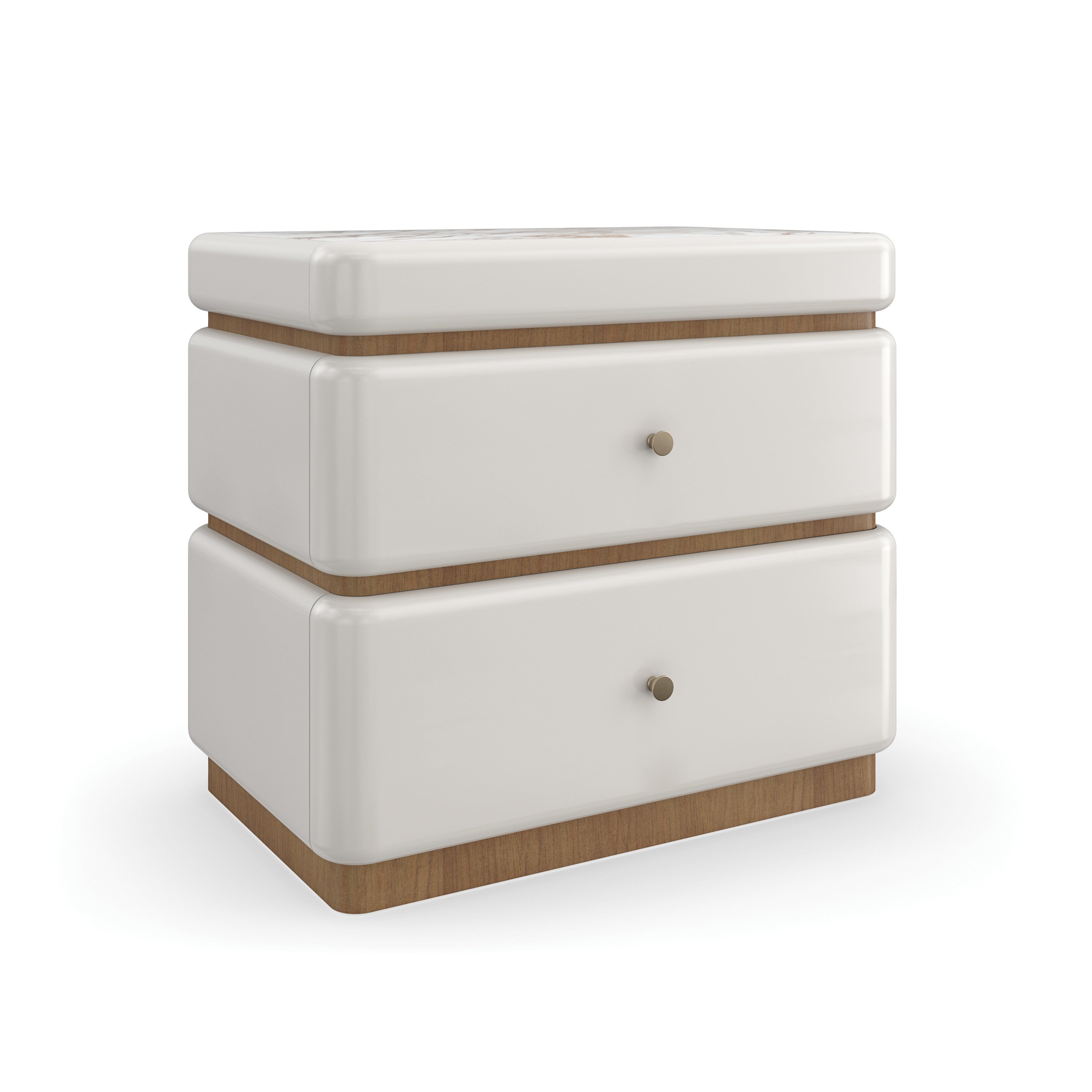 Milos Nightstand Almond Milk 28" by Caracole - view 6