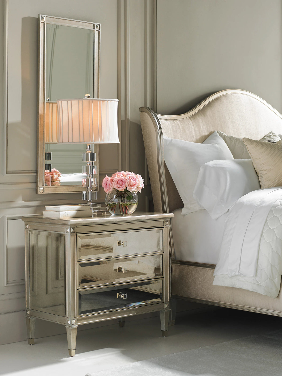 A Classic Beauty Antique Mirror Nightstand 32" by Caracole - view 2