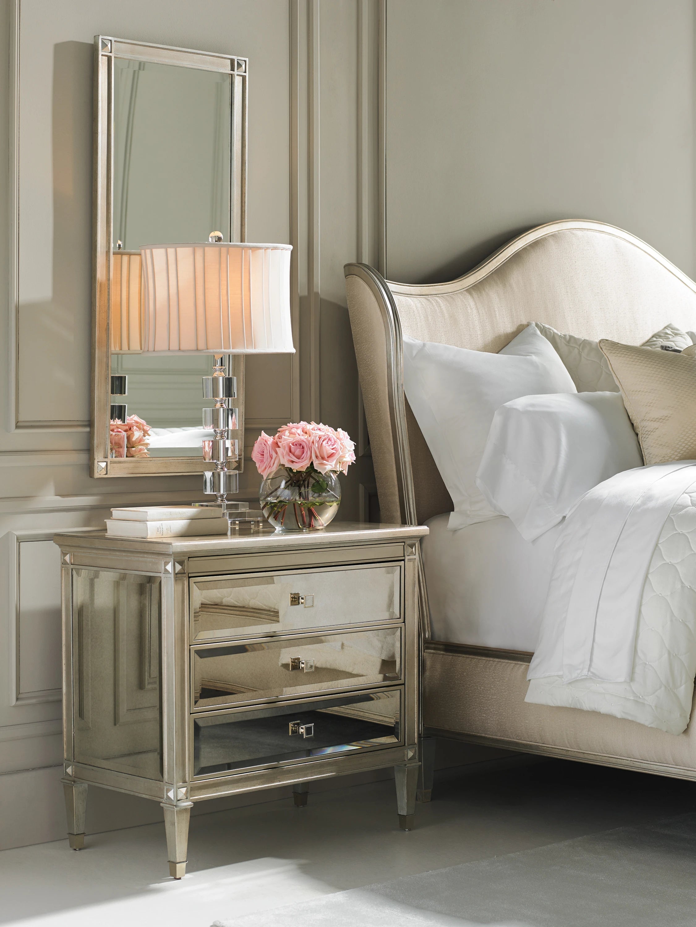 A Classic Beauty Antique Mirror Nightstand 32" by Caracole - view 2