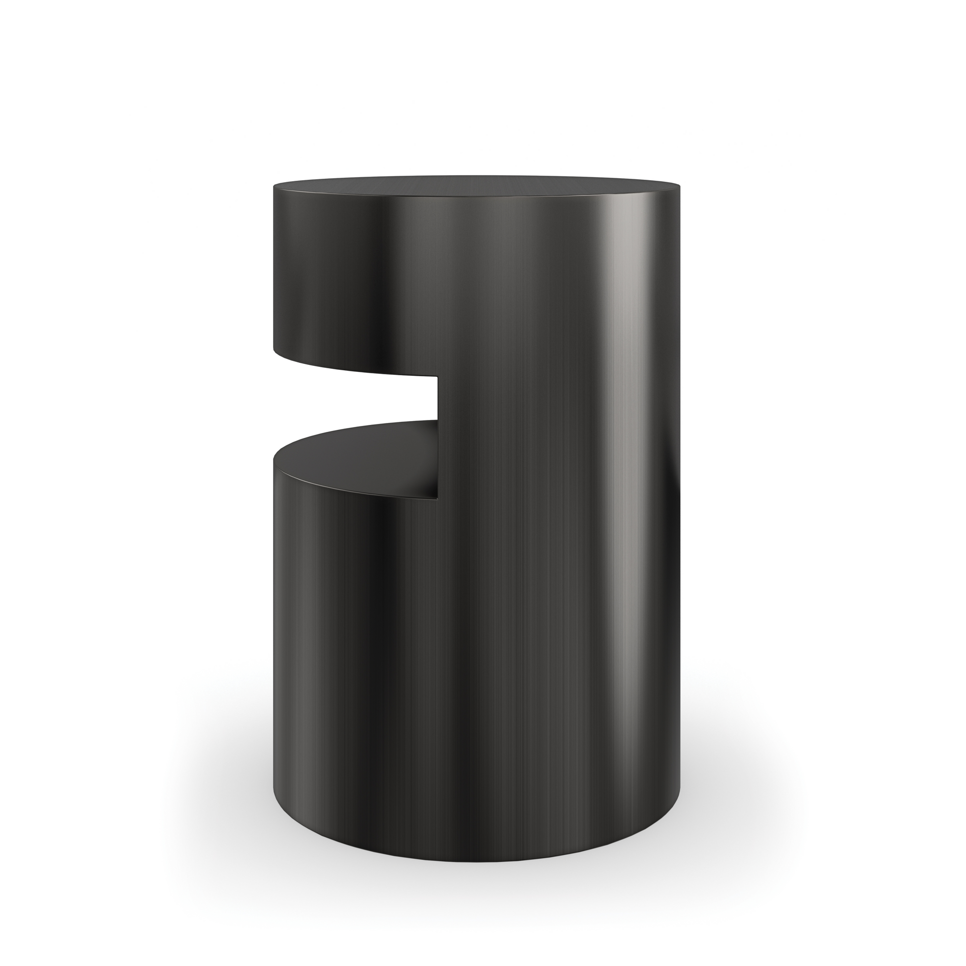 End Table Brushed Tungsten 15" by Caracole