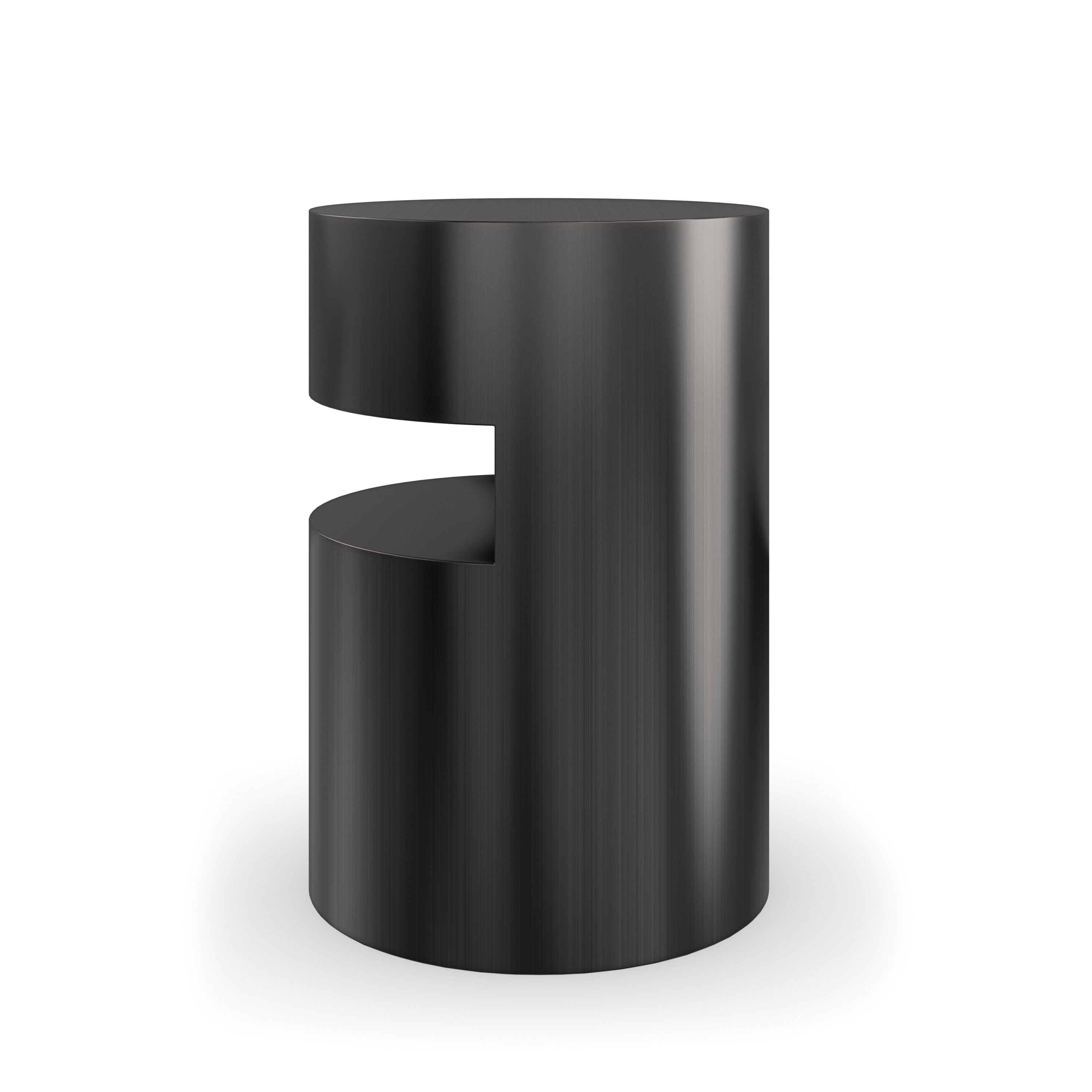 End Table Brushed Tungsten 15" by Caracole