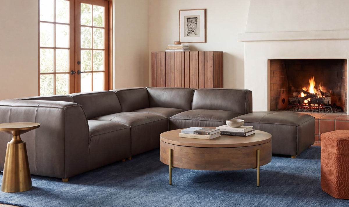 Form Corner Chair Slate Brown Leather by Moe's Home Collection - view 3