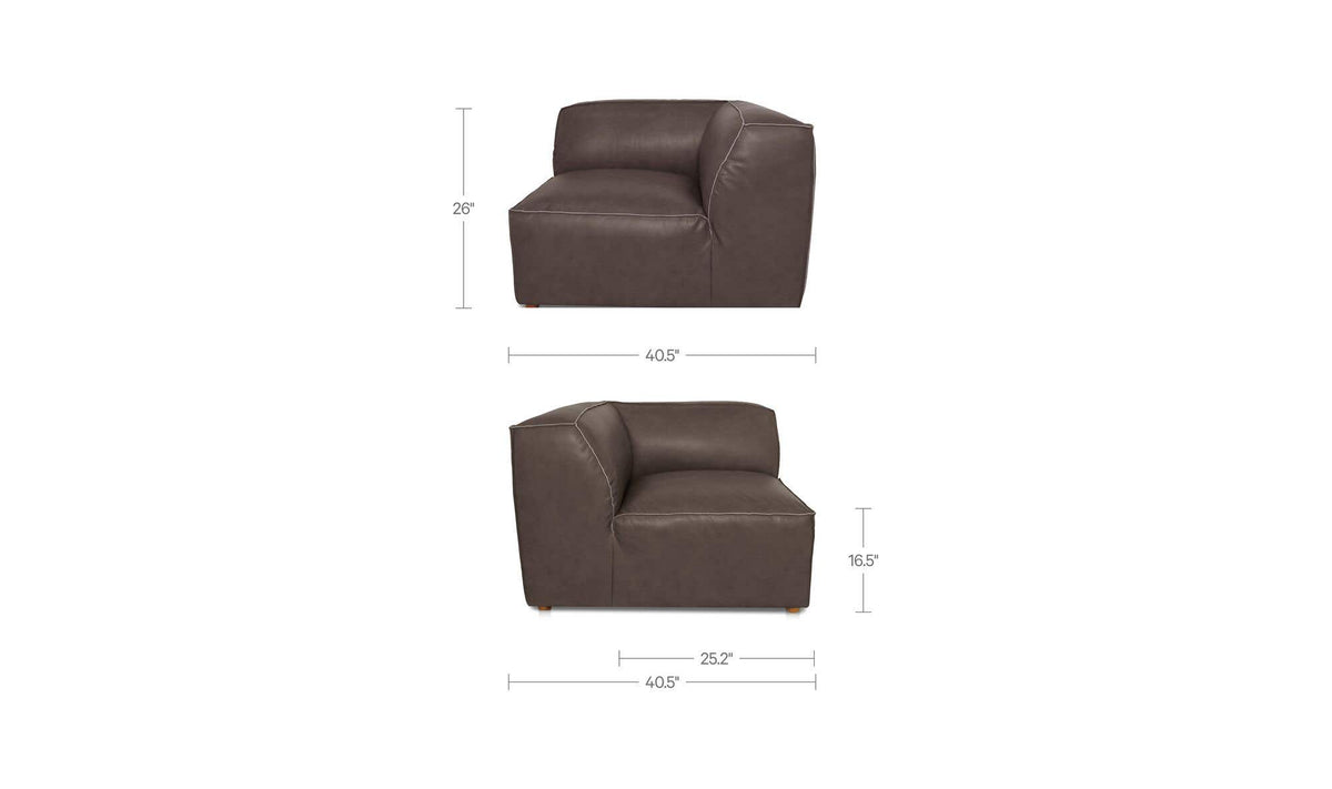 Form Corner Chair Slate Brown Leather by Moe's Home Collection - view 9