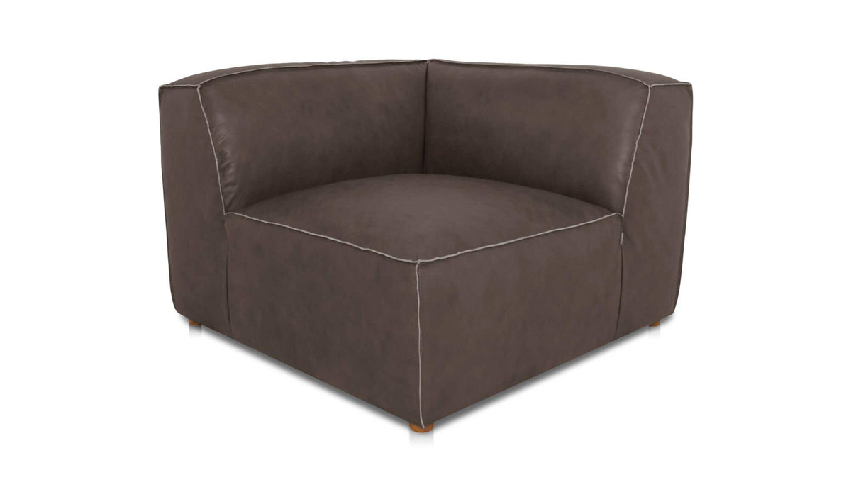 Form Corner Chair Slate Brown Leather by Moe's Home Collection - view 2