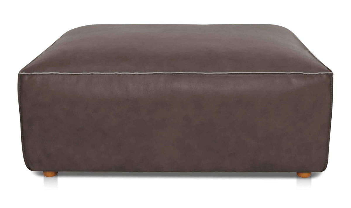 Form Ottoman Slate Brown Leather by Moe's Home Collection - view 2