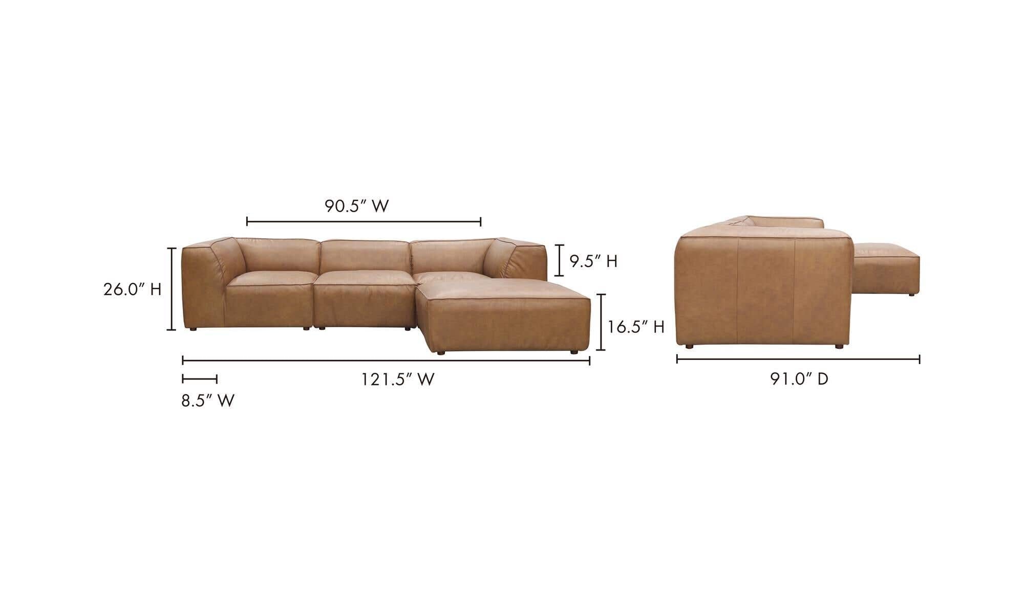 Form Lounge Modular Sectional Sonoran Tan Leather by Moe's Home Collection - view 17