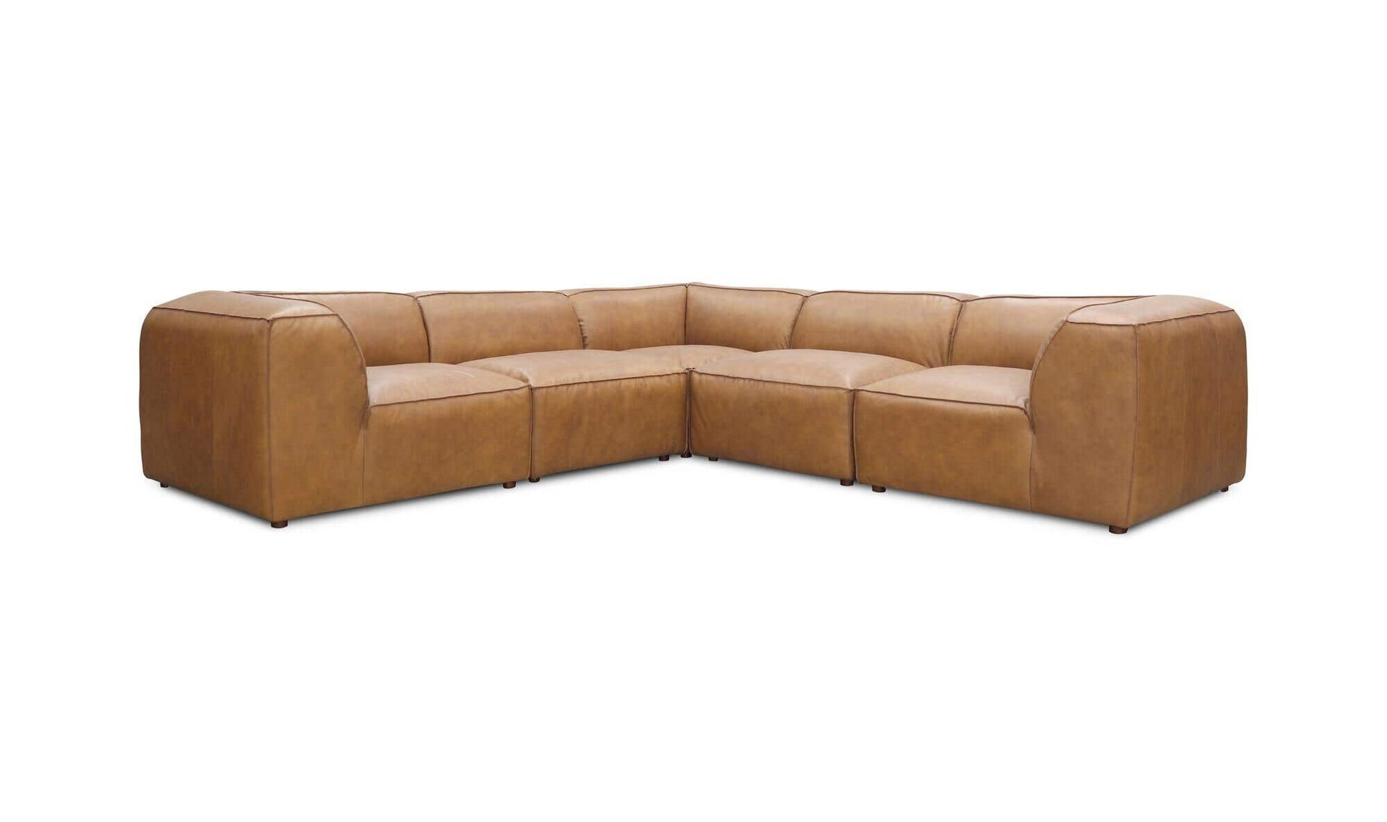 Form Classic L-Shaped Modular Sectional Sonoran Tan Leather by Moe's Home Collection - view 7