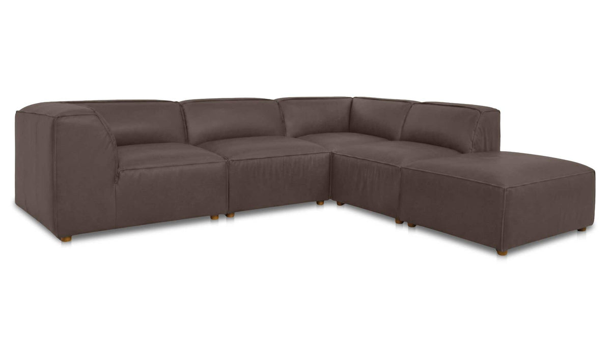 Form Dream Modular Sectional Slate Brown Leather by Moe's Home Collection - view 4