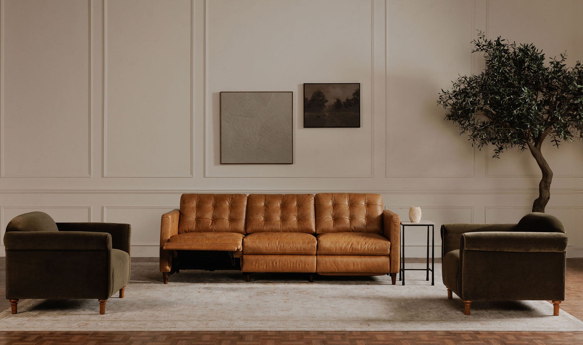 Bridgers Power Recliner Sofa Tan Leather by Moe's Home Collection - view 7