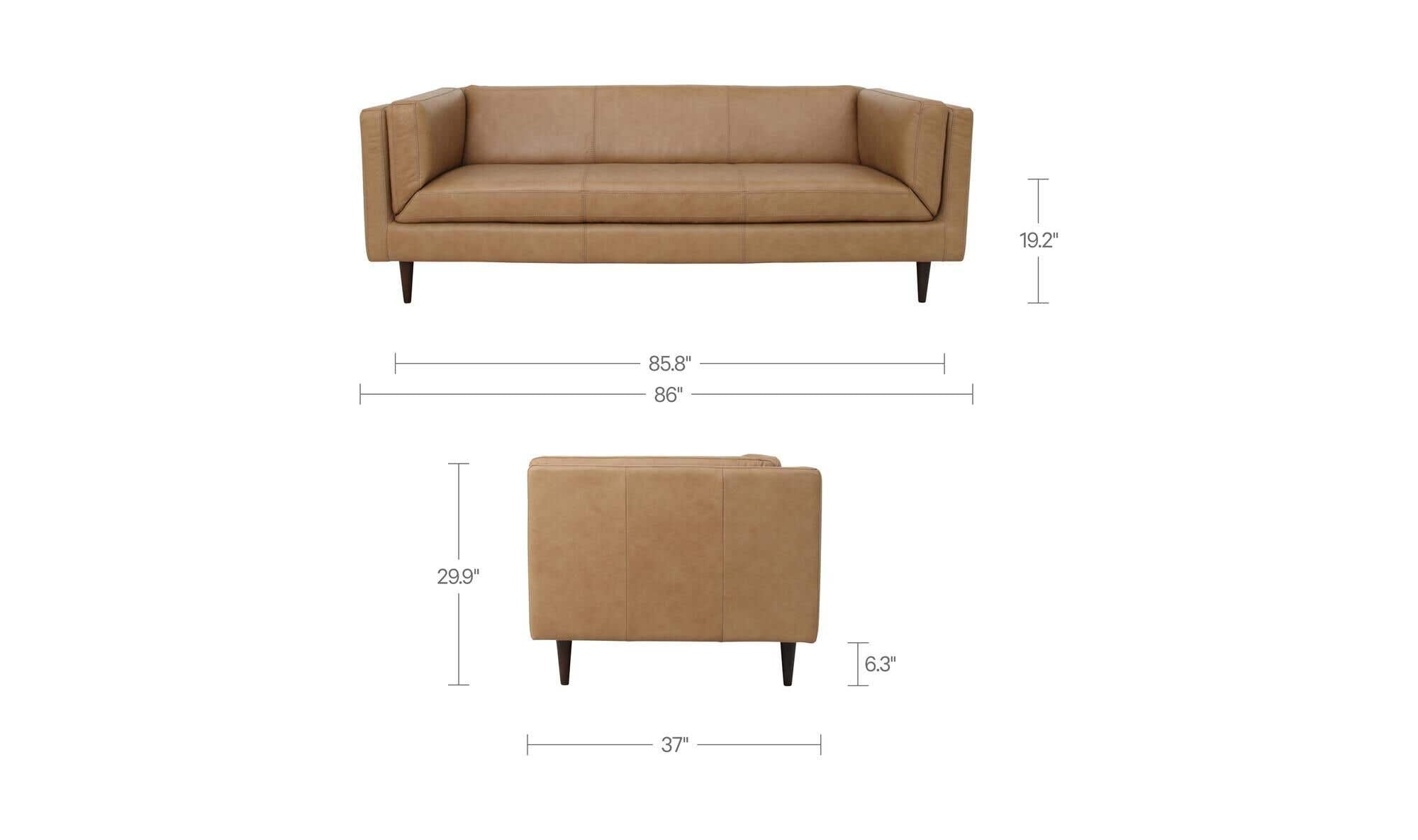 Woods Sofa Tan Leather by Moe's Home Collection - view 12