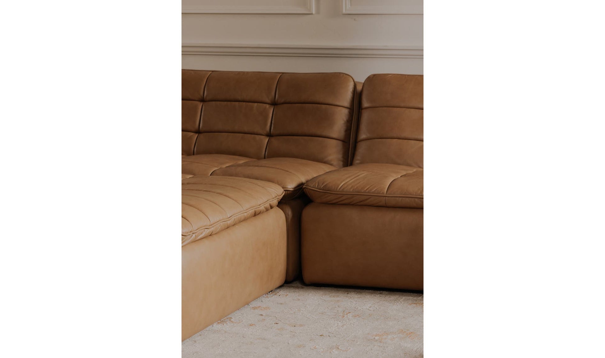 Lino Slipper Chair Tan Leather by Moe's Home Collection - view 11